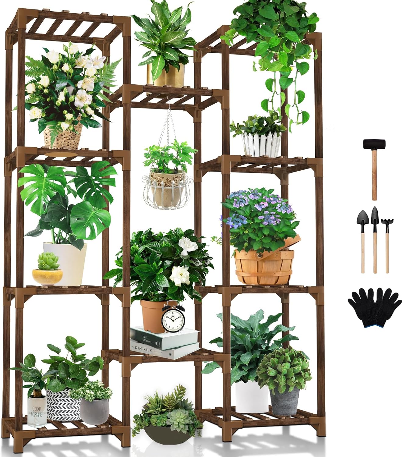 indoor rack for plants Large Plant Rack Wood Plant Holder – PHNTM Gardens